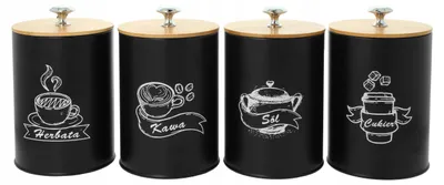 Produktbild von Brunbeste Metall-Vorratsdosen Set für Kaffee, Tee, Zucker, Salz