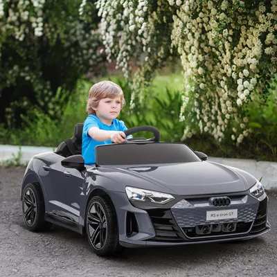 Image de Voiture électrique pour enfants Audi RS e-tron GT sous licence, télécommandée, avec ceinture de sécurité, gris | 103 x 58 x 41 cm | 12 V | vitesse maximale de 5 km/h