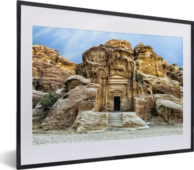 Produktbild von MuchoWow® MuchoWow® Gerahmtes Poster Tempel in Petra Jordanien 40x30 cm - Poster mit zchwarzem Bilderrahmen - Bilderrahmen - Poster im Rahmen
