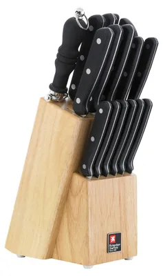Obrázek produktu pro Amefa Cucina, Sada nožů/příborů ve stojanu, Nerezová ocel, Dřevo, Černá, Cucina, 15 kusů