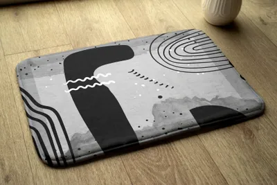 Produktbild von Badteppich Saugfähige - Badezimmer Teppich - Rutschfester Badvorleger Badematte - 75x45 cm - Geometrische Muster