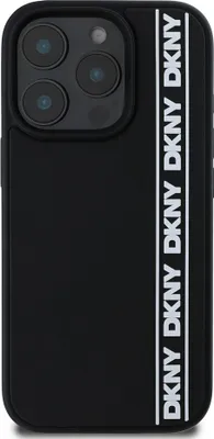 Zdjęcie produktu dla DKNY, etui ochronne do iPhone 16 Pro 3D Rubber Repeat Logo Line, czarne