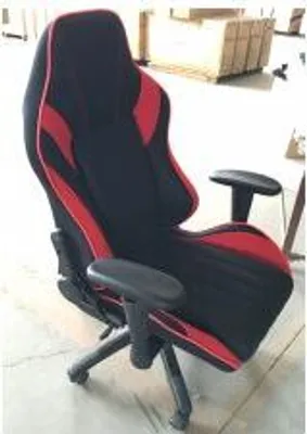 Immagine prodotto di TPFLiving Sedia da ufficio da corsa Shiva in ecopelle nero/rosso