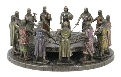 Produktbild von Tafelrunde König Arthur mit 12 Ritter Displaytisch bronziert Figur Skulptur