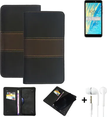 Produktbild von K-S-Trade Handyhülle + Kopfhörer kompatibel mit BQ Mobile BQ-5740G Spring Schutzhülle Walletcase Bookstyle Tasche Schutz Case Hülle Wallet Cover
