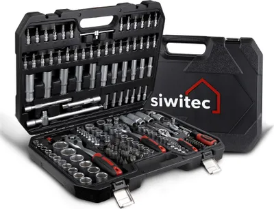 Produktbild von siwitec Steckschlüsselsatz 171-teilig, Ratschenkasten, Knarrenkasten, CRV Stahl