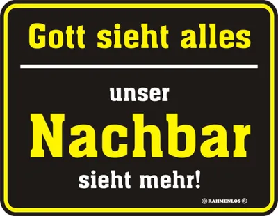 Produktbild von Gott sieht alles Blech-Schild Blechschild mit Spruch 22x17 cm