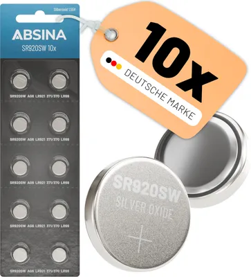 Produktbild von ABSINA Knopfzelle SR920SW 10er Pack