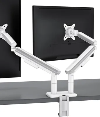 Image de Support pour écran - Support mural pour écran - Pied d'écran - Support double pour écran - Bras de bureau - Réglable en hauteur