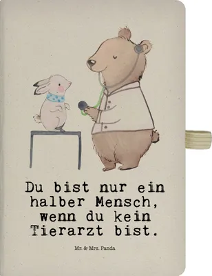 Produktbild von Mr. & Mrs. Panda notizbuch Tierarzt Herz - Transparent - Geschenk, skizzenbuch a4, Tagebuch, Adressbuch, Journal
