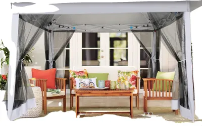 Image de Pavillon, protection UV 99 % (UPF 50+), résistant aux intempéries, gris, 3 x 3 m