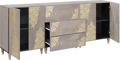 Immagine prodotto di vidaXL Set di mobili da bagno 3 pezzi grigio e oro 180 x 33 x 75 cm