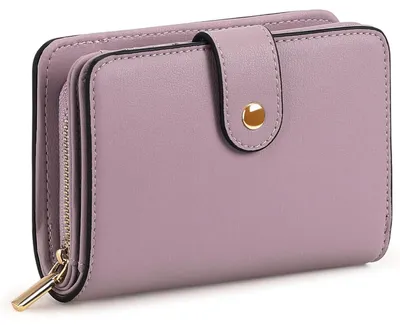 Immagine prodotto di Portafoglio da donna con scomparto per monete e protezione RFID, color lavanda, in