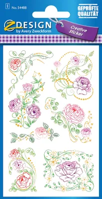 Produktbild von Zweckform 54488 Sticker Flower Rosen