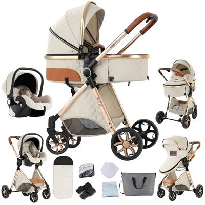 Productafbeelding van Babywagen, lichtgewicht frame, verstelbare rugleuning, wit
