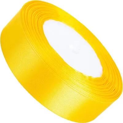 Produktbild von Dekolo Satin Schleife Hochzeit Satinband Geschenkband Schleifenband Geburtstag Deko 25mm x 32m Rolle Gelb