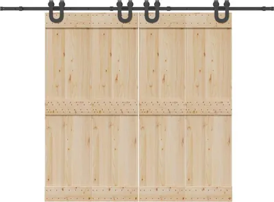 Produktbild von vidaXL Schiebetürbeschlag-Set 366 cm Stahl Schwarz