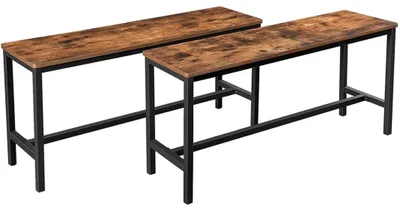 Imagen del producto de Juego de 2 bancos industriales para mesa – Banco para comedor – 108 x 32,5 x 50 cm