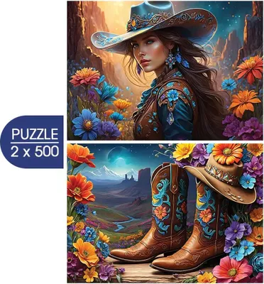 Produktbild von BLUEBIRD Puzzle Farmwoman und Stiefel 2x500 dlks