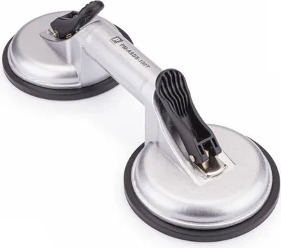 A product shot of a dual suction cup lifter on a white background.