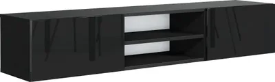 Produktbild von Mobelsta Tv Schrank 120 cm, Modern Fernsehschrank, Fernseher Tisch, Tv Board fur wohnzimmer,Fernsehtisch, Tv Lowboard Schwarz Hochglanzfront 120x35x29,5 cm