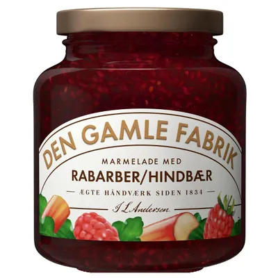 Produktbild von Den Gamle Fabrik Fruchtaufstrich Rhabarber & Erdbeere 380g