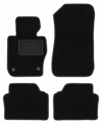 Obrázek produktu pro Velurové autokoberce pro: BMW 3 E90 xDrive 2004-2011 (sedan) – sada 4 ks, černé, na míru – Wielganizator LUX – verze W0860