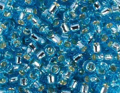 Zylinderperlen silber blau 3,3 mm 8/0 100 g