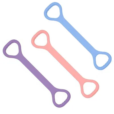 Produktbild von 3 Stück Widerstandsband mit Griffen – Elastische Fitnessbänder für Arm-, Rücken- & Schultertraining, Yoga & Pilates Trainingsgerät