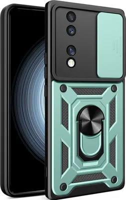 Produktbild von Hülle für Honor 70 mit Ring Ständer Halter Dia Kameraschutz TPU PC Hybrid Handyhülle Grün