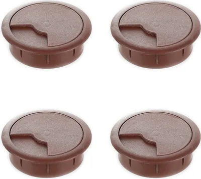 Produktbild von 4er Set sossai Schreibtisch Kabeldurchführung 60mm in Braun Kabeldurchlass Kabelauslass