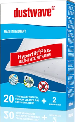 A product box for vacuum cleaner bags and microfilters.