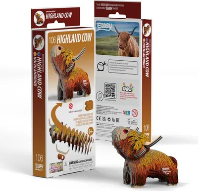 Image de EUGY 3D Bastelset Hochlandrind (Miniatur-Tierfigur, aus Wellkarton) 650106