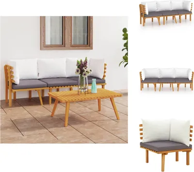 Produktbild von vidaXL 3-tlg. Garten-Lounge-Set mit Kissen Massivholz Akazie -  Gartenmöbel-Sets