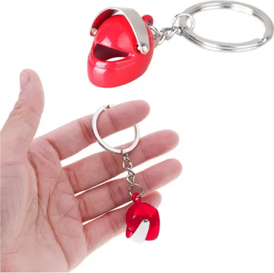 Immagine prodotto di Portachiavi con casco rosso in metallo, regalo originale