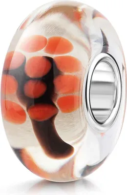 Produktbild von MATERIA By Matthias Wagner Glas Bead Perle Baum Herbst 925 Silber orange braun für Beads Armband 574
