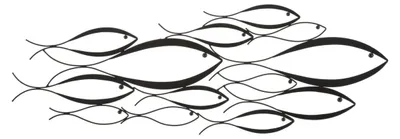 Immagine prodotto di Pannello da muro Fishy in ferro multicolor, 100x35 cm