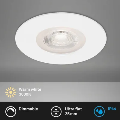 Produktbild von Briloner LED Einbauleuchte IP44 dimmbar 5W 460 lm 3000 K warmweiß rund weiß Ø