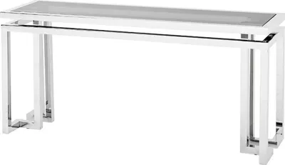 Produktbild von Casa Padrino Luxus Konsole Edelstahl / getöntes Glas 160 x 45 x H. 76 cm - Konsolen Tisch - Sekretär Konsole - Telefontisch - Hotel Möbel