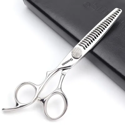 Image de Ciseaux de coiffure pour gauchers, 6 pouces, en acier inoxydable, ciseaux de dégradé