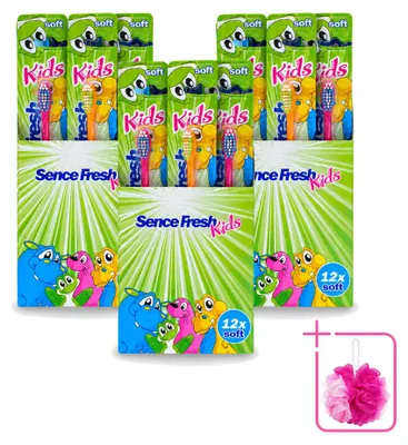 Image de 3 brosses à dents pour enfants Sence Fresh Kids, souples, pack économique, 3 pièces