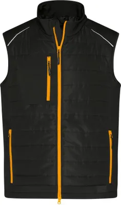 Produktbild von Softshellweste im attraktiven Materialmix black/neon-orange, Gr. 4XL