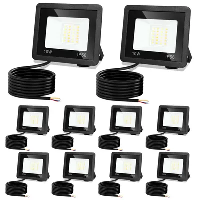 Produktbild von Vigevee LED Strahler Außen 10W, IP66 LED Fluter mit 3 Farbtemperaturen, 3000K/4000K/6500K, 10er Set
