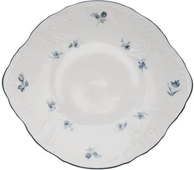 Produktbild von Thun 1794 Kuchenteller, Tschechisches Porzellan, Bernadotte, 27 cm, blaue Rosetten, Thun
