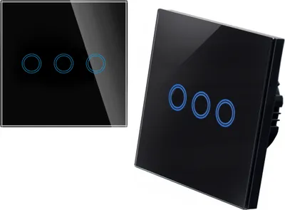 Obrázok produktu pre Dotykový vypínač svetla, sklenený, priemer 60 mm, trojcestný, čierny