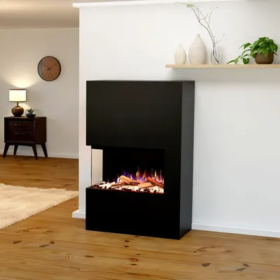 Produktbild von Glow Fire Elektrokamin 'Portia ' Linksoffen| LED Standkamin in schwarz mit Heizung (1500 W) | HxBxT: 140x90x45 cm