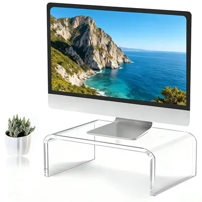 Obrázok produktu pre Akrylový stojan na monitor, zvýšenie obrazovky, priehľadný, 36x19x10 cm