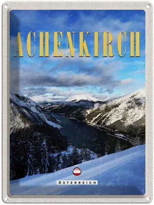 Produktbild von vianmo Blechschild 40x30 cm Achenkirch Österreich Skiurlaub Schnee Bildmotiv Reisemotiv Abenteuer Reisen Urlaub