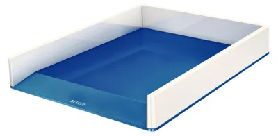Immagine prodotto di Vassoio per lettere Wow Duo Colour A4 in polistirolo bianco/blu metallizzato Confezione da 4