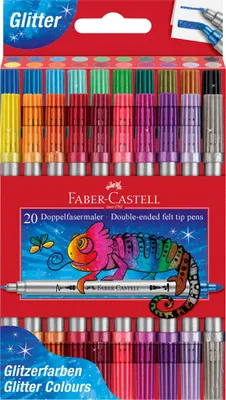 Produktbild von Faber-Castell Doppelfasermaler Glitzer 20 Stück Etui